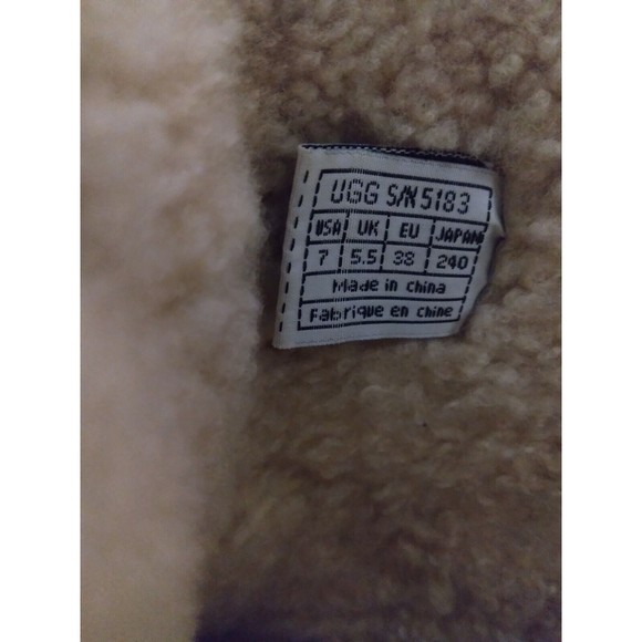 UGG 5183 Kona Dark Brown Leather Sheepskin Elastic Toggle Boots Women's Size 7 - Picture 9 of 9